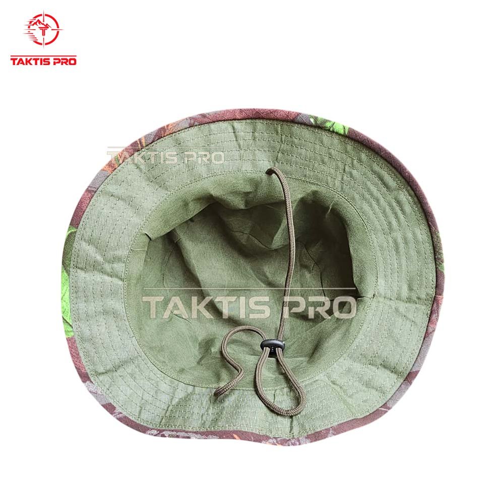 detail bagian dalam topi kamuflase motif camo taktis pro