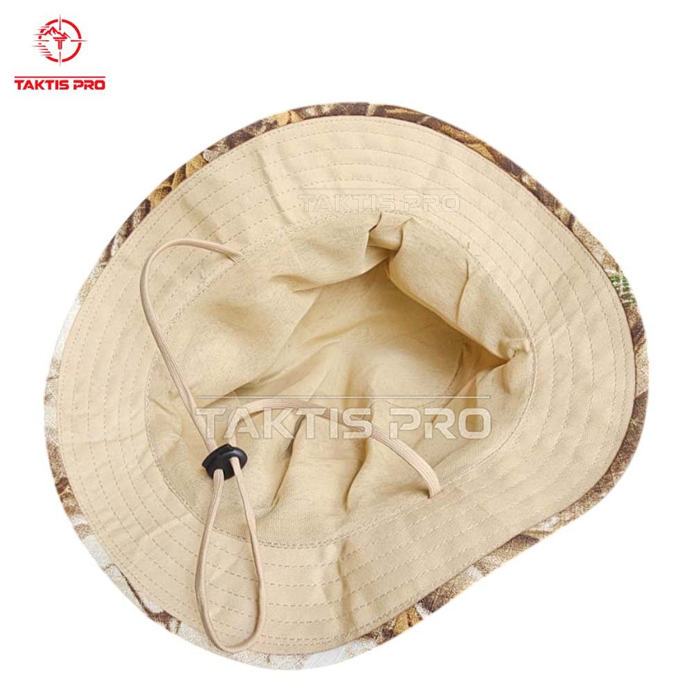 detail dalam topi rimba taktis pro
