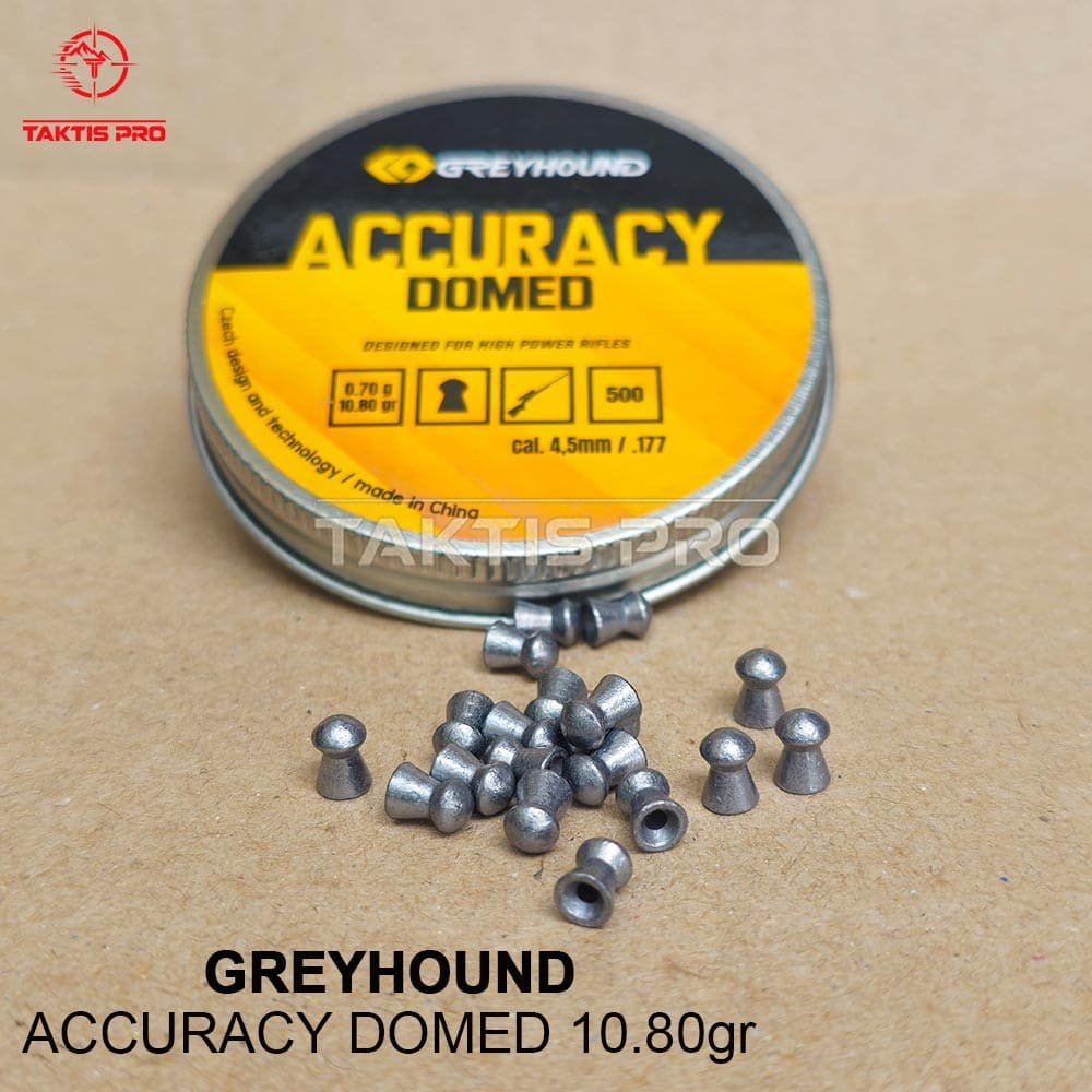 foto makro menunjukan detail mimis senapan angin greyhound accuracy domed 10.80 grain