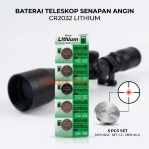 Baterai Teleskop Senapan Angin CR 2032 - Isi 5 Pcs